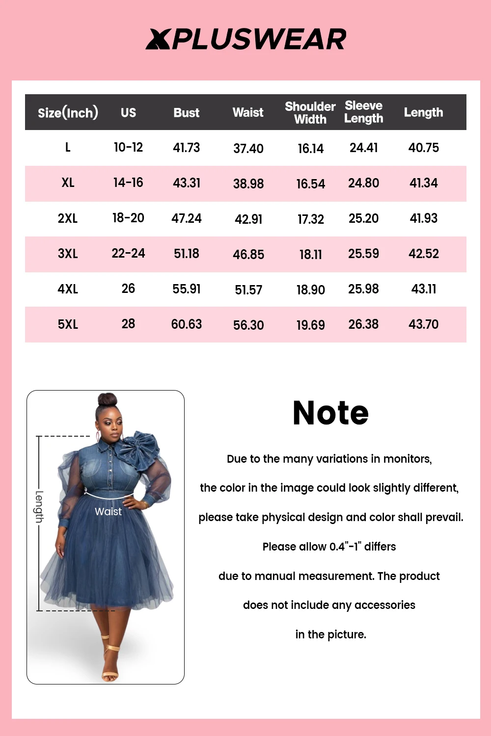 بالإضافة إلى حجم شبه رسمي تول الأزرق قميص طوق كم طويل 3D أنيقة انظر من خلال فساتين الدنيم متوسطة الطول #4