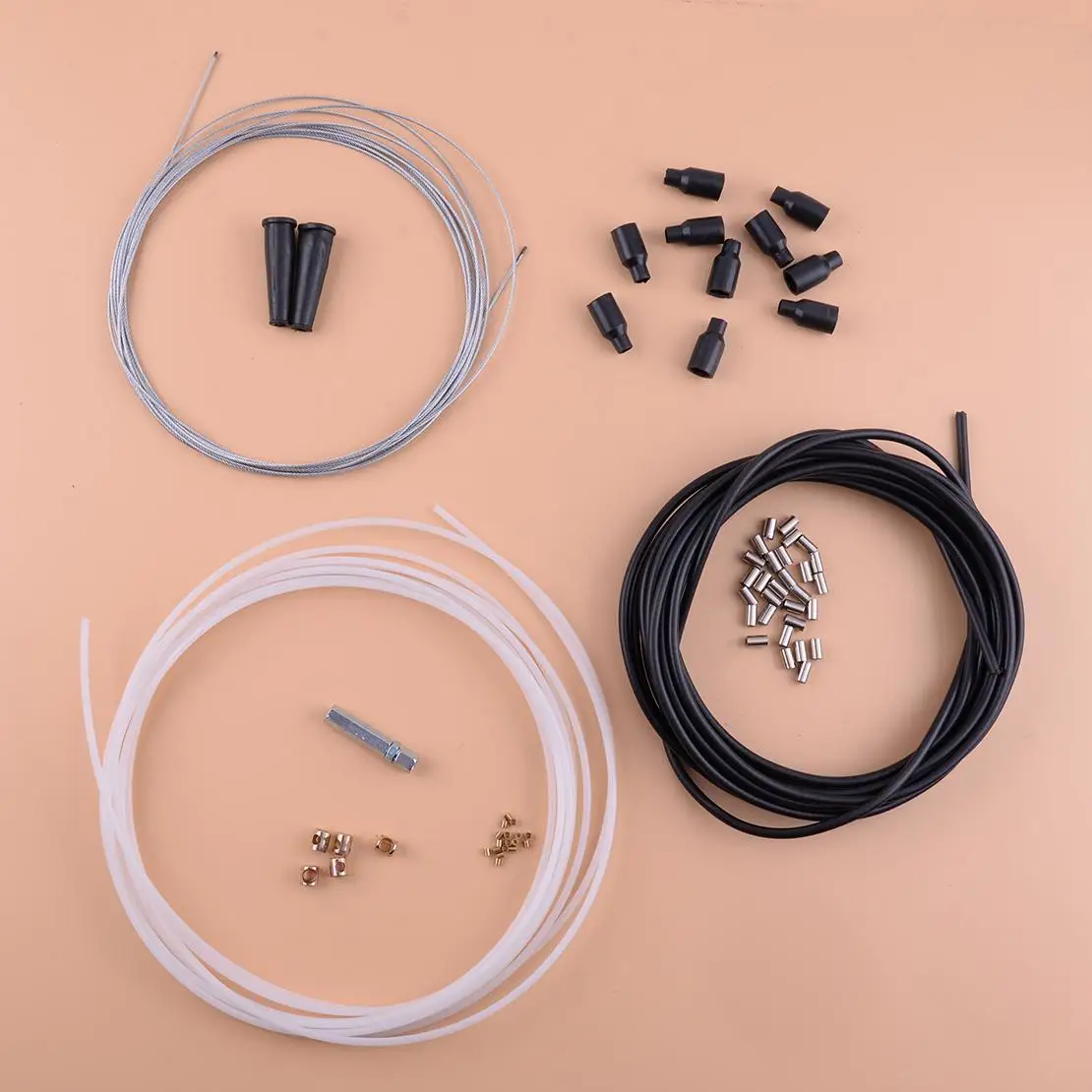 1Set 5M DIY Throttle Cable Boots Nipples Ferrules Repair Kit For Motorcycle Pit Dirt Bike