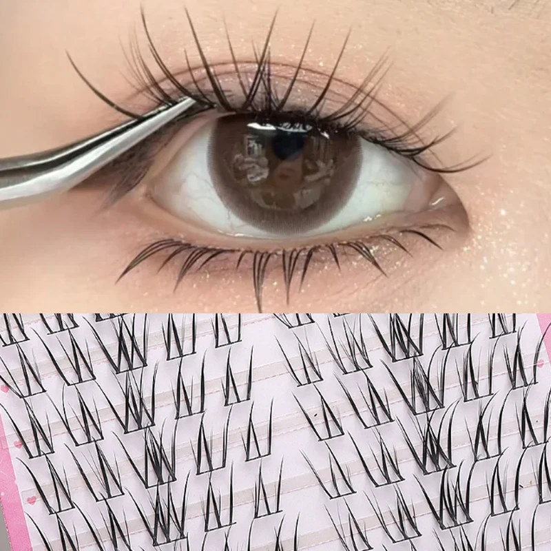 Fluffy Comic Cluster Eyelashes 3D Reusable Individual Lashes Irregular Large Capacity Segmented Manga Eyelash Extension Makeup