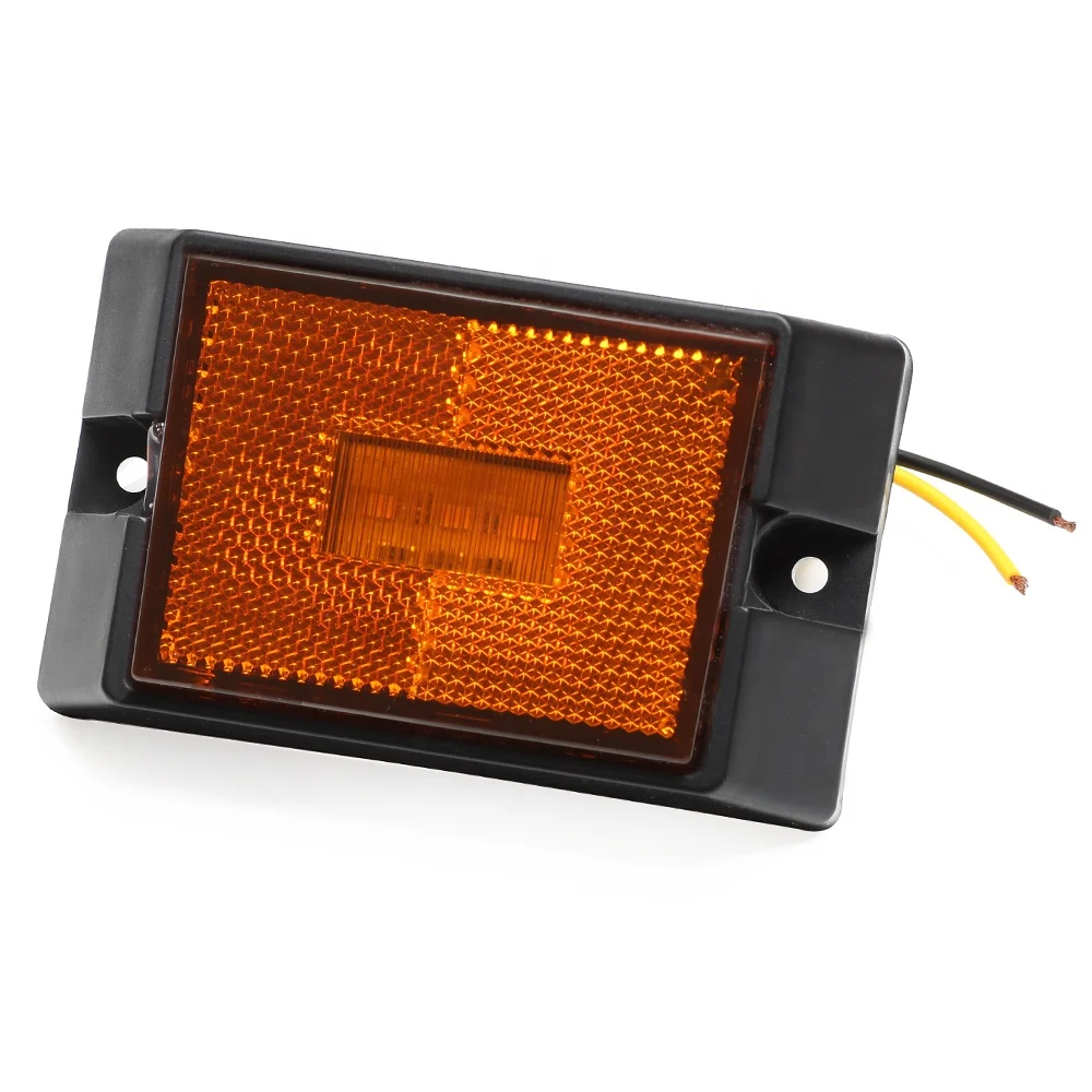 12V Waterproof Square LED Trailer Tail Light Kit Clear Lens Red Brake Stop Turn Signal Running License Light