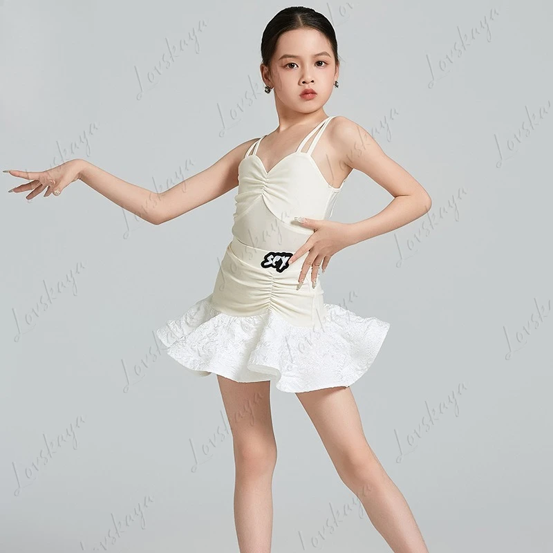 

Latin Dance Practice Clothes Girls Summer Performance Clothes New Big Swing Skirt