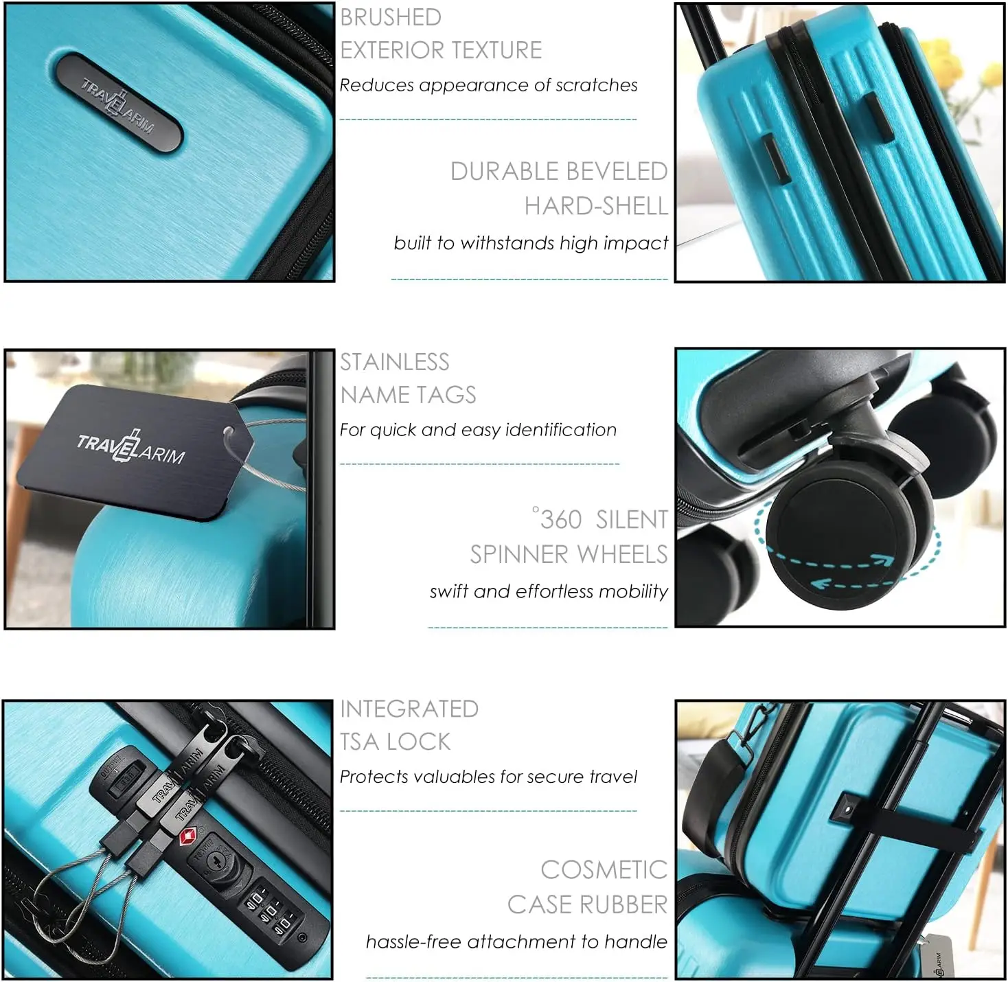 Valigia espandibile verde acqua da 22 pollici