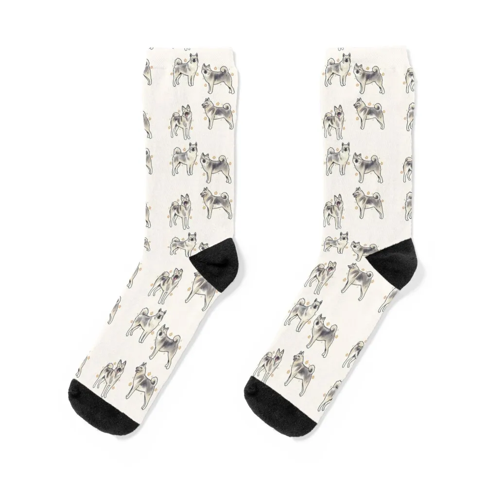 norwegian elkhound pack Socks loose bright garter Christmas gift Men's Socks Women's