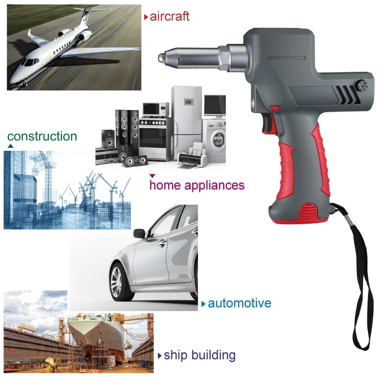 Беспроводной заклепочный пистолет 3/32–3/16 дюйма для нержавеющей стали