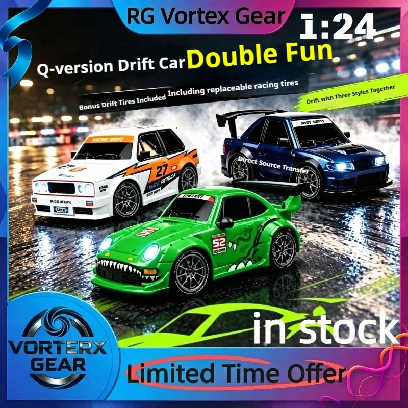 【In Stock】1:24 Remote Control Car Imitation Dinosaur Coating Sports Car Cool Lights 4wd Entry Level Boys Drift Car Toy Gift