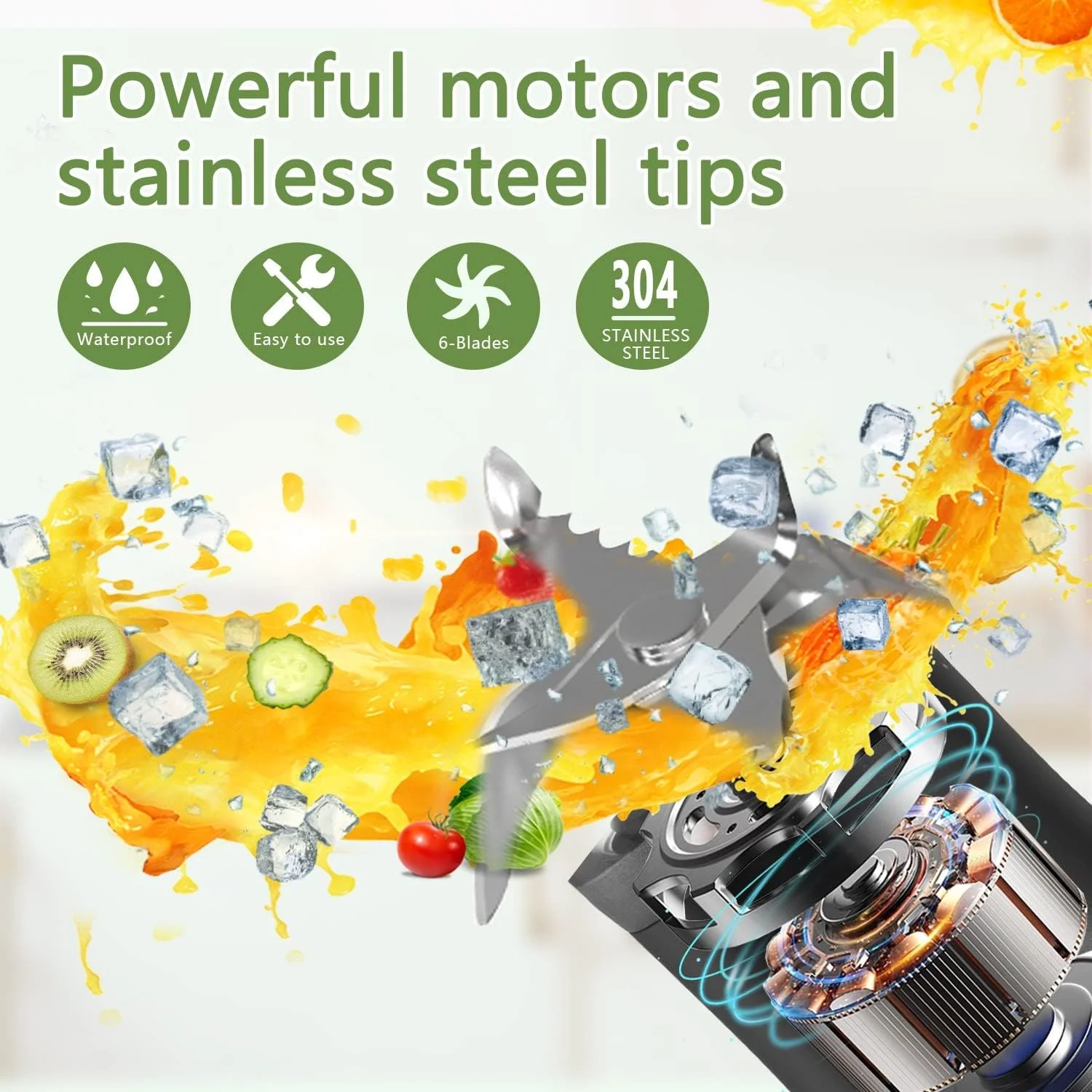 Portable Blender 20 Oz, Personal Size Blender for Shakes and Smoothies with 6 Blades,  Small Smoothie Blender Bottles for Kitche