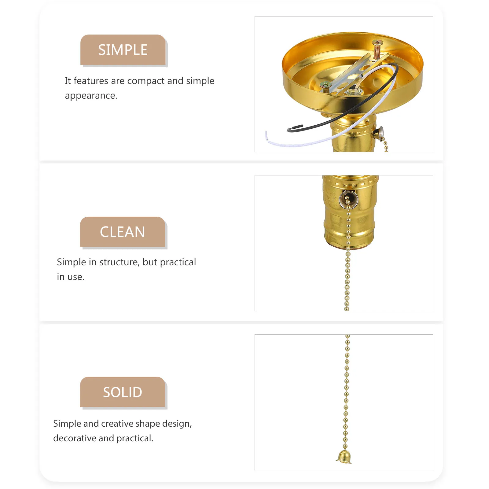 

1set 1Set Vintage E27 Light Holder Pull Chain Socket Hanging Accessory Iron Plastic Socket Industrial Home Restaurant Use