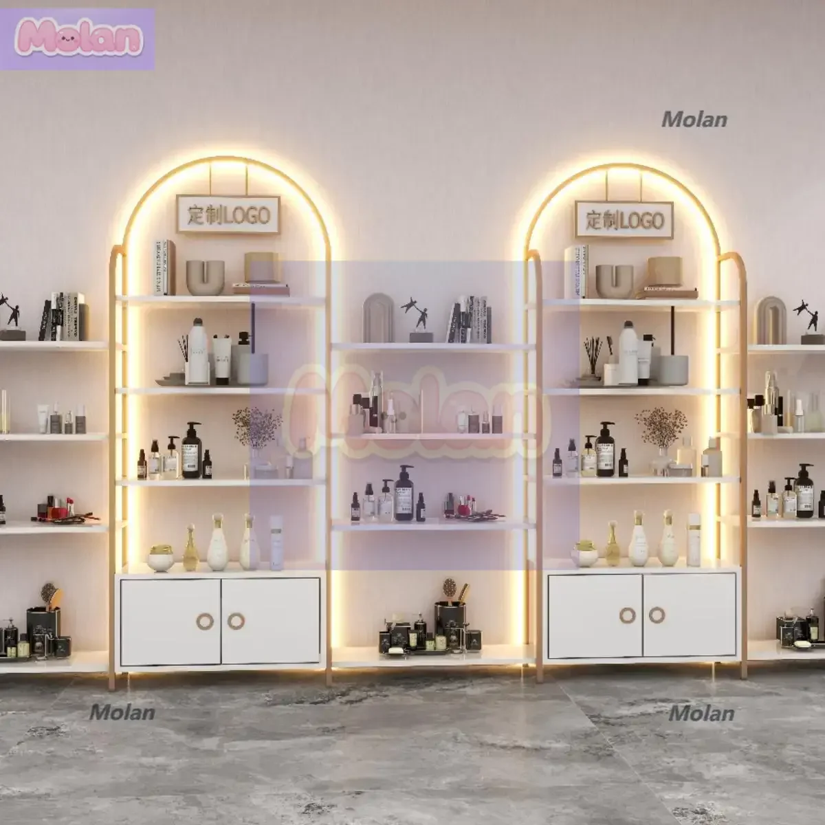 

Шкаф-витрина для продуктов, витрина для косметики, салон красоты, средства по уходу за кожей, полка, полка для маникюрного магазина, витрина для продуктов