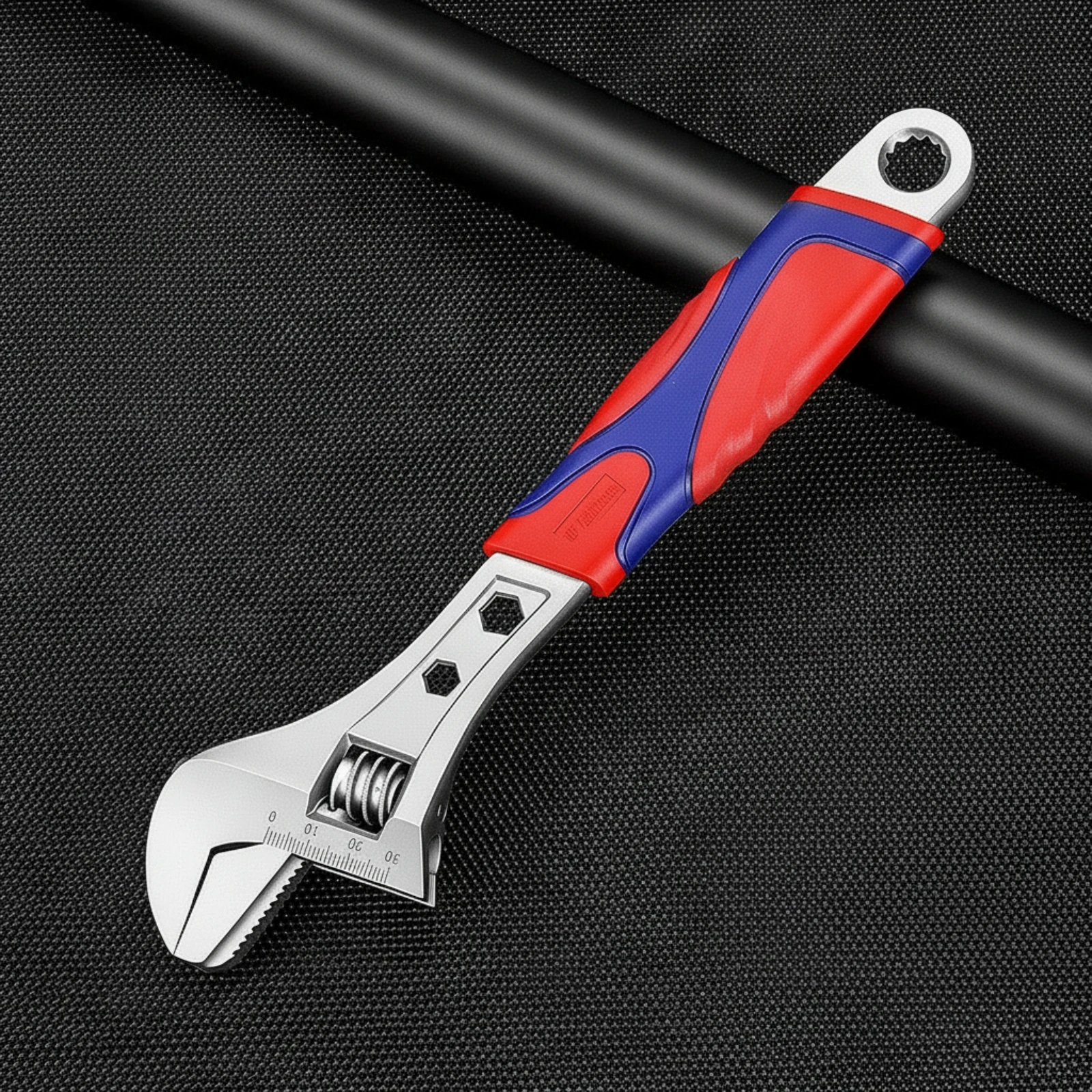 Wrench with Anti-Slip Handle Sturdy Adjustable Wrench Adjustable Spanner Heavy-Duty Tool Extra Leverage for Homeowners - view 2