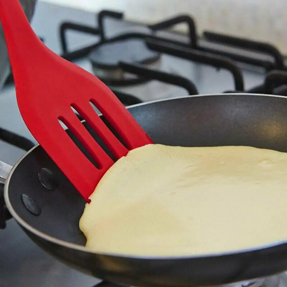 Non Stick Silicone Slotted Turner High Heat Resistant Shovel Pancake Pan Kitchen Tools Frying Utensils Cooking Cooking Spat E3R6