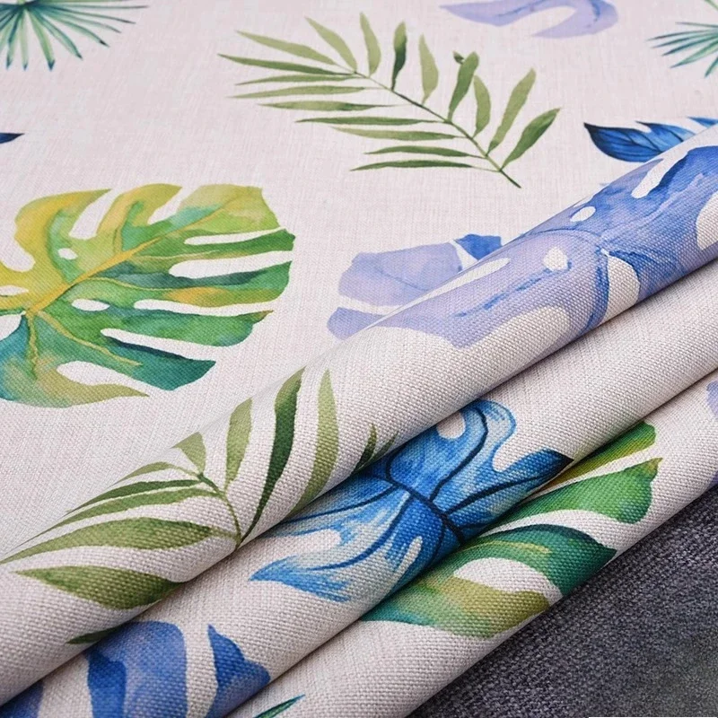 

100x180cm Thickening Cotton Linen Fabric Canvas Green Plants Printing Linen Fabric Diy Sofa Tablecloth Curtain Fabric
