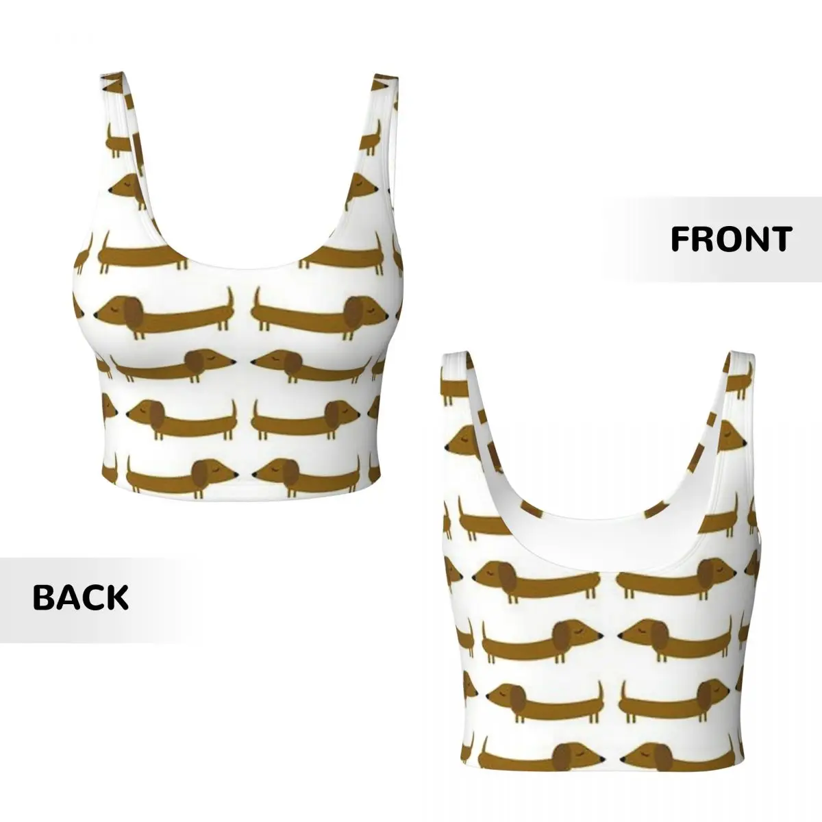 맞춤형 닥스훈트 강아지 여성 스포츠 조끼 브라 체육관 운동 고강도 요가 크롭 탱크탑