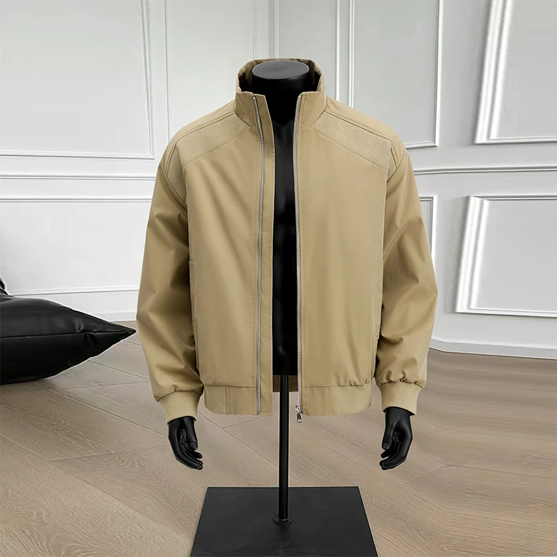 Men's Outdoor Sports Casual Baseball Jacket Windproof Breathable Stand Up Collar Casual Jacket Spring Autumn Outdoor Activities