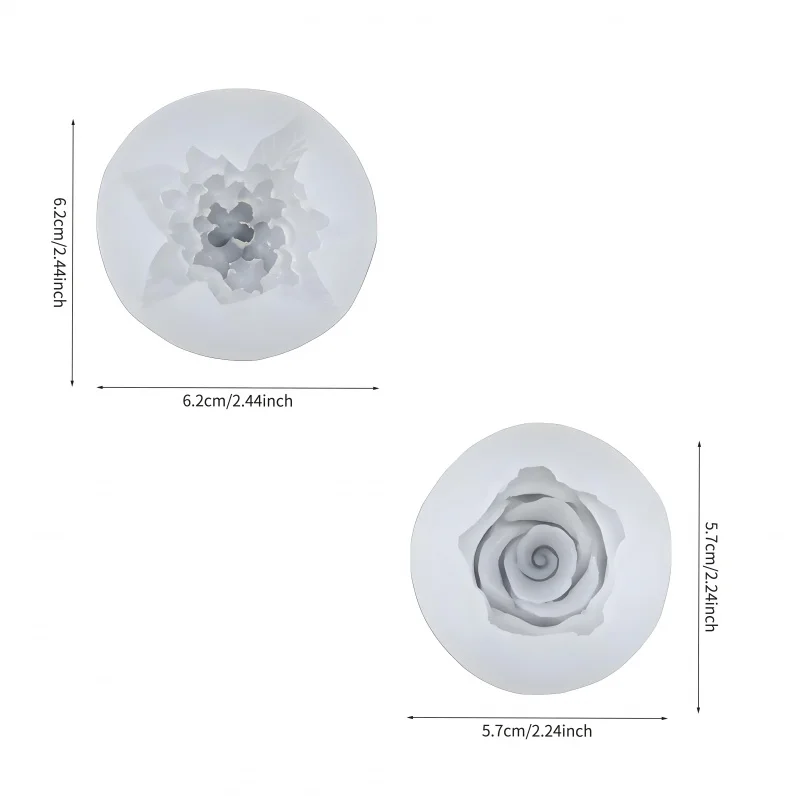 Two-piece flower silicone mold，Used for making flowers，Features a three-dimensional design，Including hydrangeas and roses。These view 4