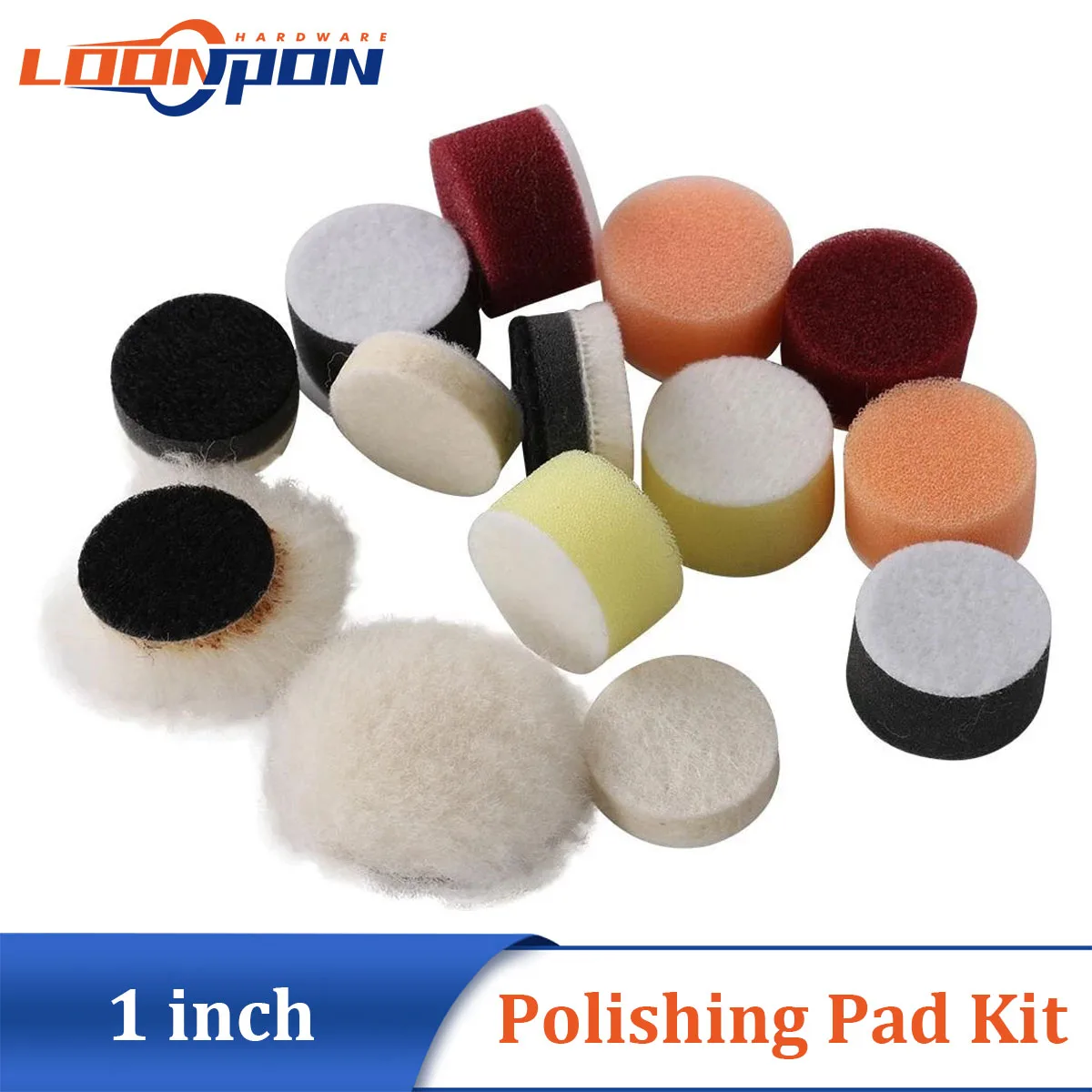 

14Pcs 1inch Polishing Pad Kit Fine Wool Pad Waxing Sponge Car Polish Buffing Pad Kit