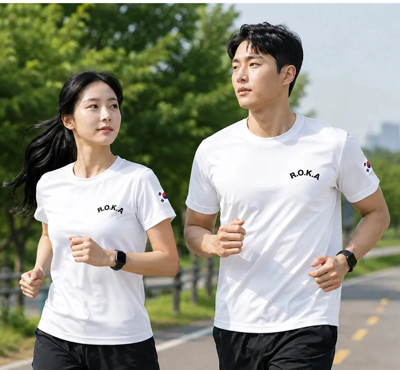 3D-gedrucktes T-Shirt im koreanischen Stil – für Männer und Frauen, im Partnerlook. Lockeres und atmungsaktives sportliches Streetwear-Kurzarmshirt – Detail 3