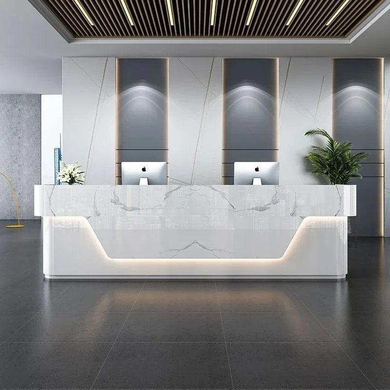 مكاتب استقبال عالية الجودة خفيفة فاخرة الأعمال التجارية خدمة العمل عرض مكتب تقف ترحيب أثاث سكريفانيا #1