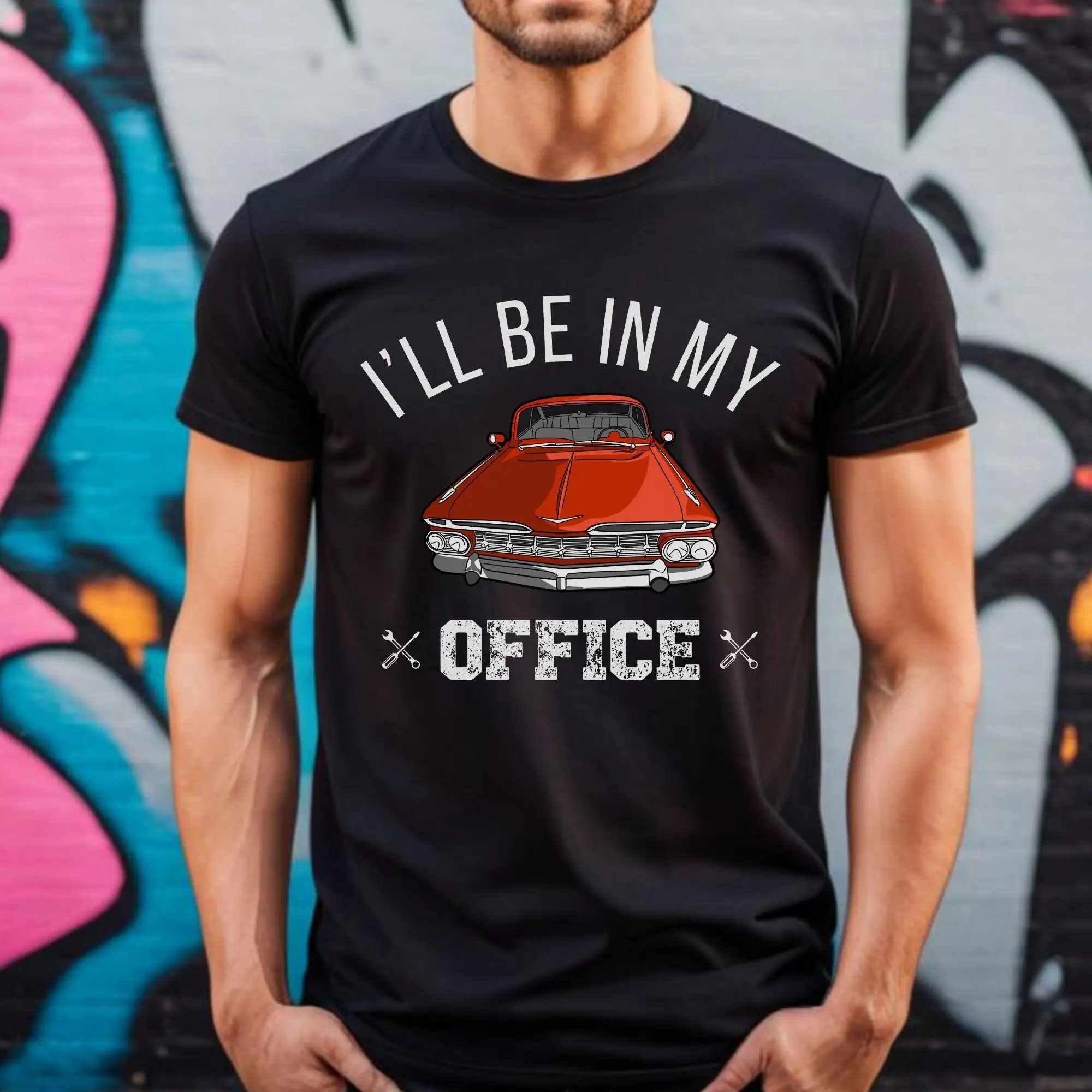 I'Ll Be In My Office T Shirt Work Bench Mechanics Dad Father'S Day Handyman Car Lover For