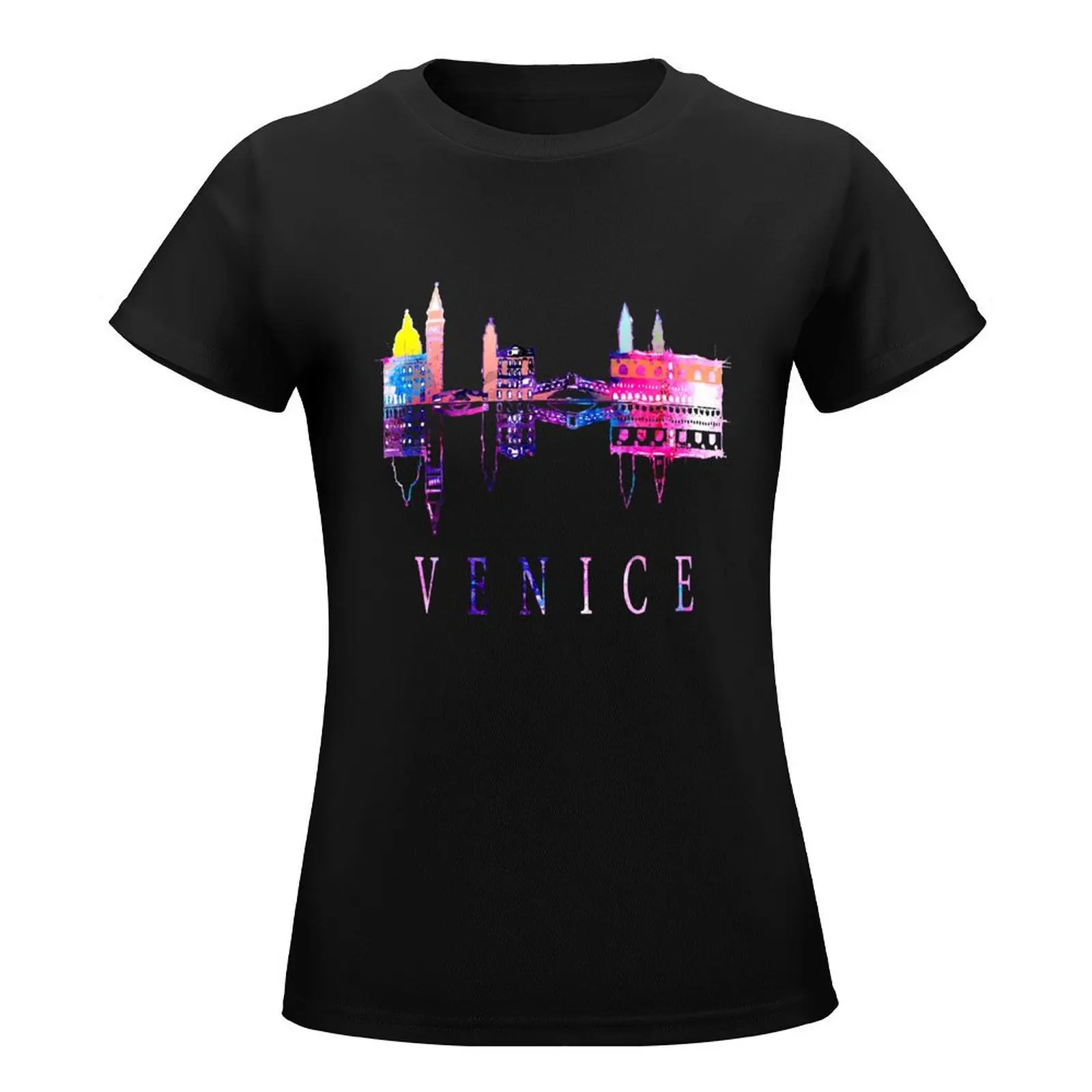 Venice skyline. Italy T-Shirt plus sizes quick-drying customs Women's summer blouses 2024