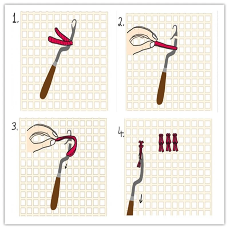 Kain Jaring 50X100Cm untuk Karpet Membuat Alat DIY Kanvas Permadani