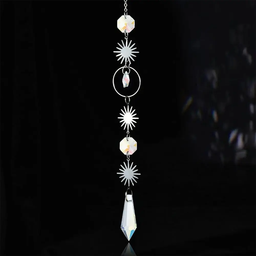 Rainbow Maker Sun Catcher Sun Moon Planet Light Catching Crystal Wind Chimes Home Garden Decor Prisms Hanging Decoration Gift