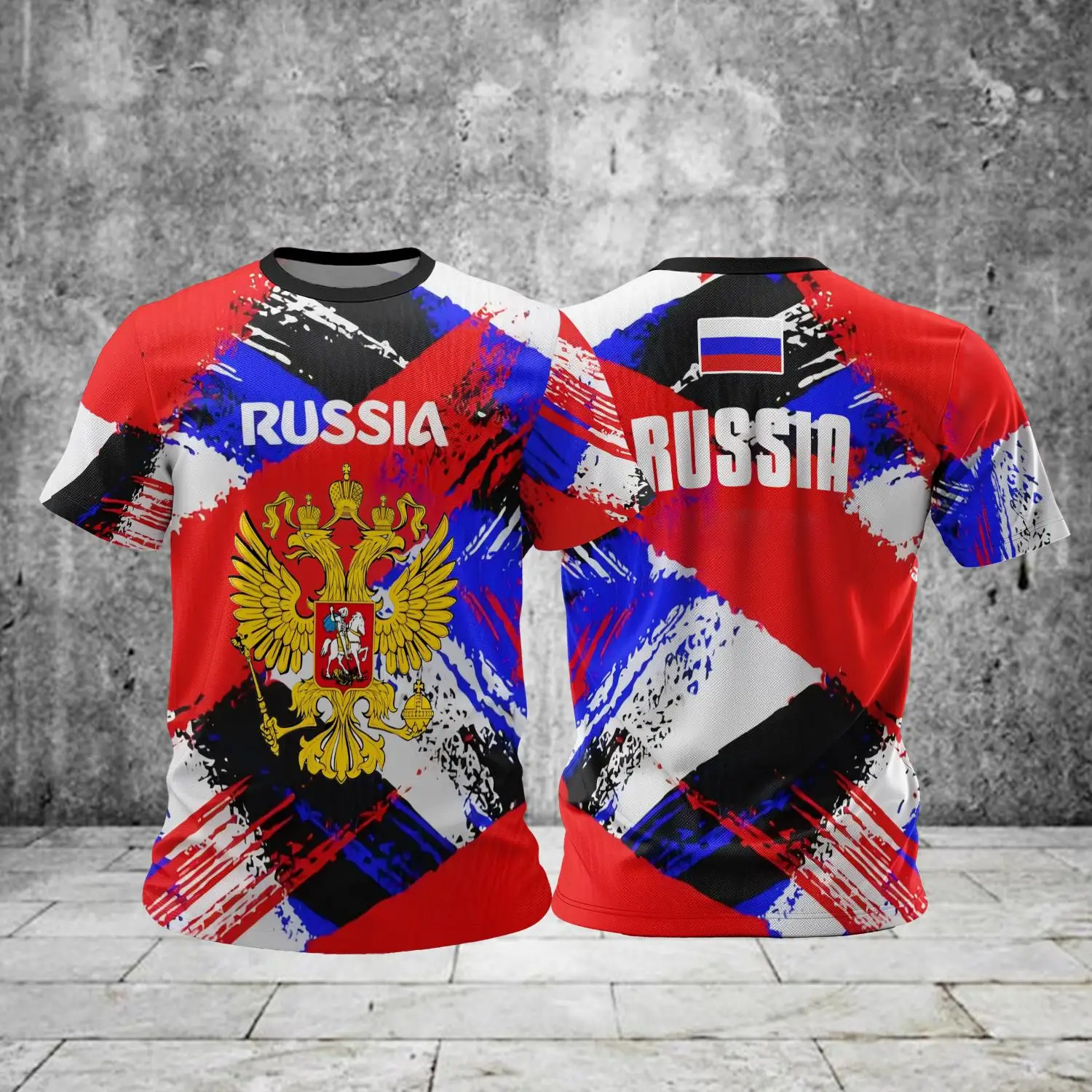 Russia Eagle 3D T-shirt Russian Flag Printed Harajuku Streetwear Oversized T Shirt Men Summer Fashion Casual Cool Male Tops Tees