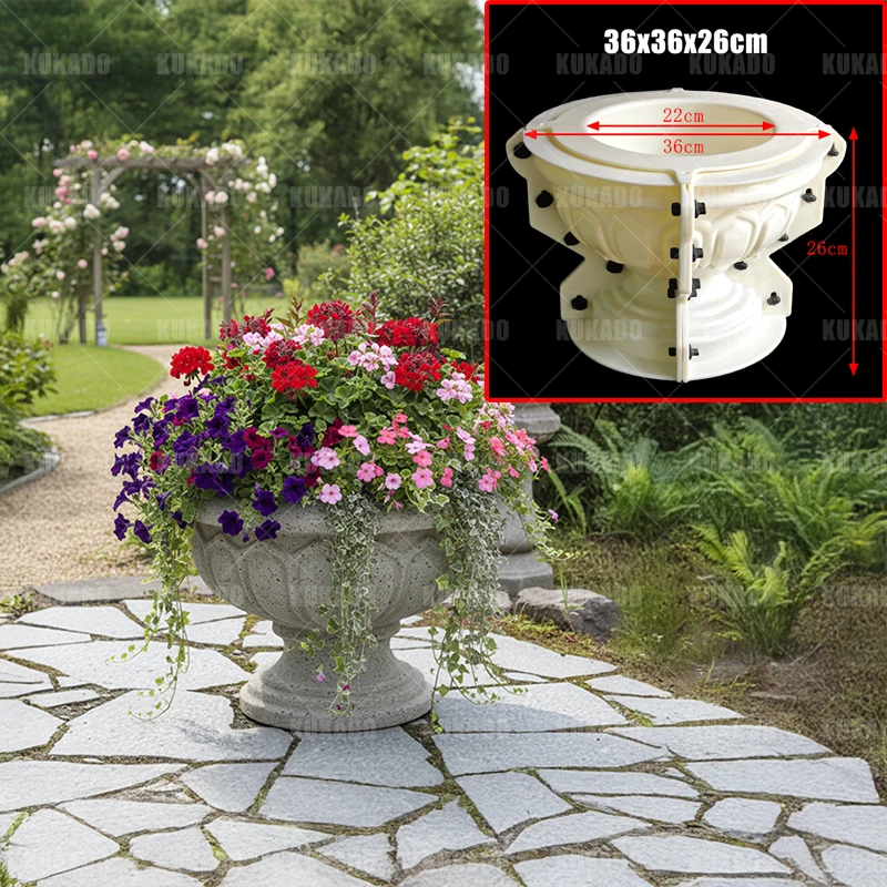 

Diy Cement Flowerpot Mold 36Cm * 26Cm Pottery Making Crafts Concrete Bottom Pouring European Style Flowerpot Bracket Cement Mold