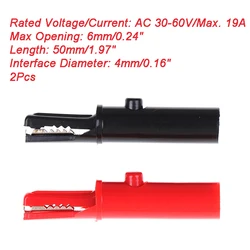 2Pcs Push Button Type Full Protective Alligator Clip For Professional Multimeter