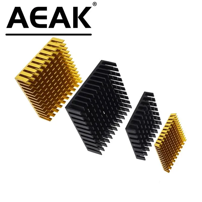 AEAK 14*14*8mm Golden Black Aluminum Radiator IC Heat Sink Heat Sink 40 x 40 mm x 11 mm / 28 x 28 x 6 / 25 mm