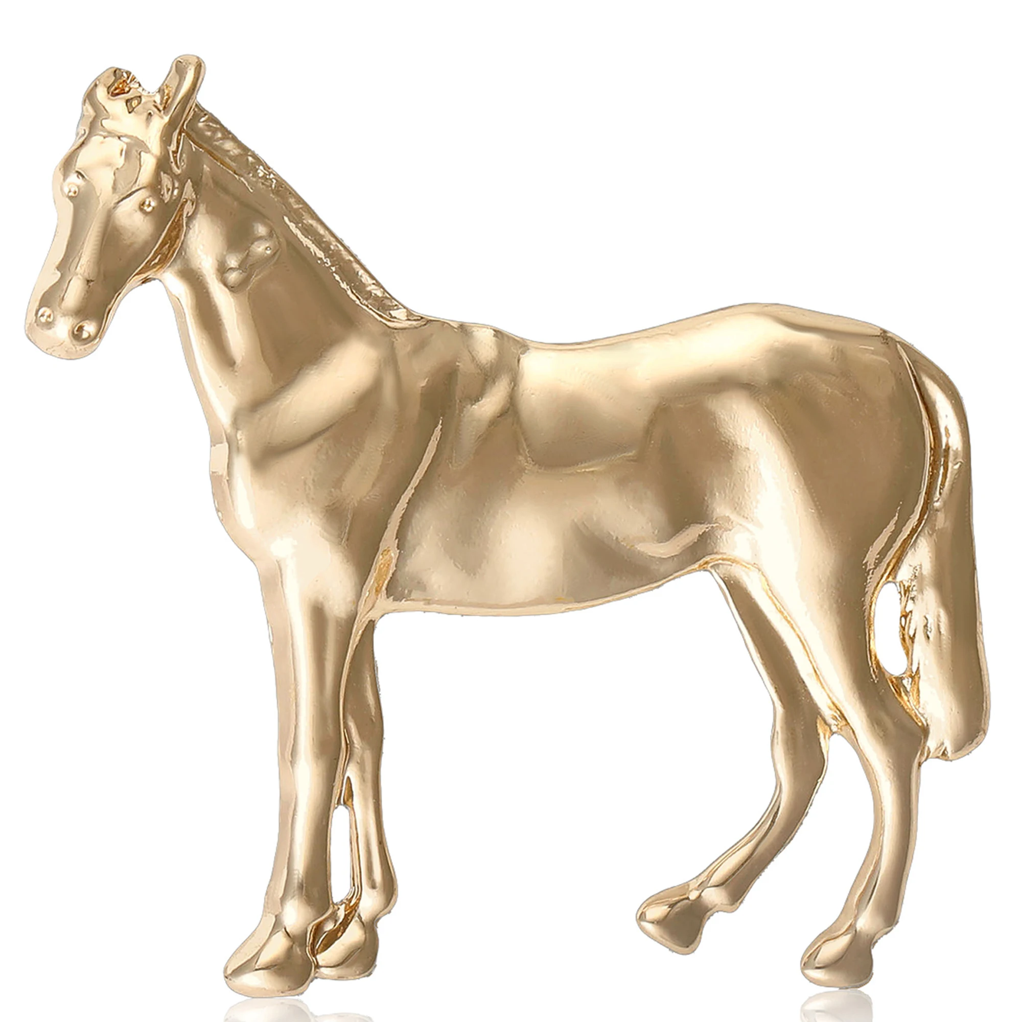 

Beaut&Berry Fashion Glossy Horse Brooches for Women Unisex Animal Pins Casual Party Accessories Luxury Gifts New Event Friends