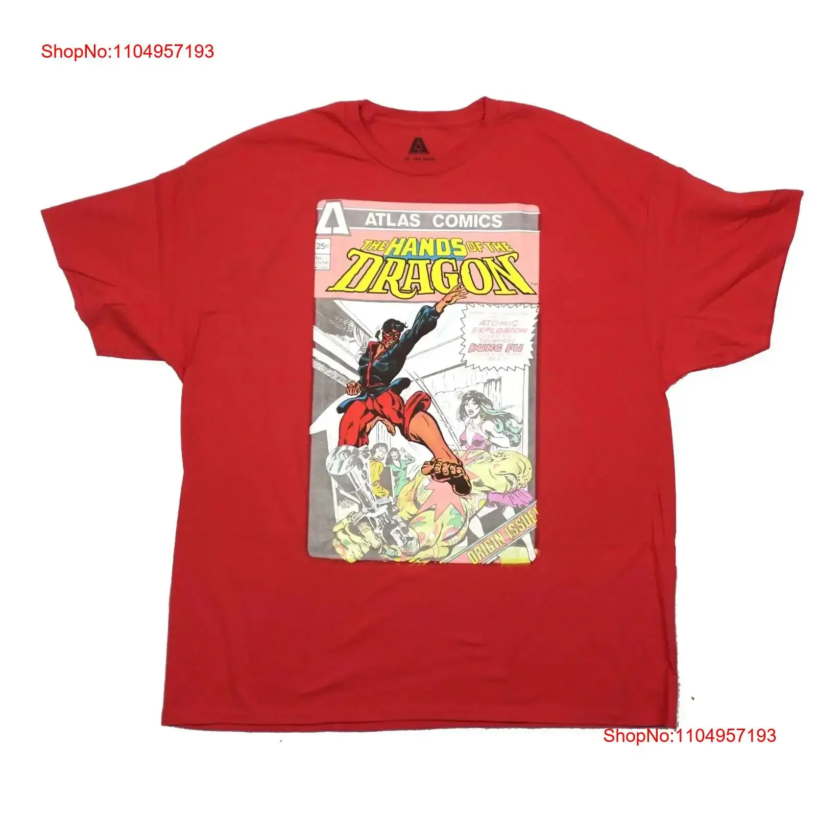 Atlas Comics nueva camiseta para adultos la mano de los dragones cubierta de cómic No 1 de junio vintage lavado cómodo versátil ligeramente