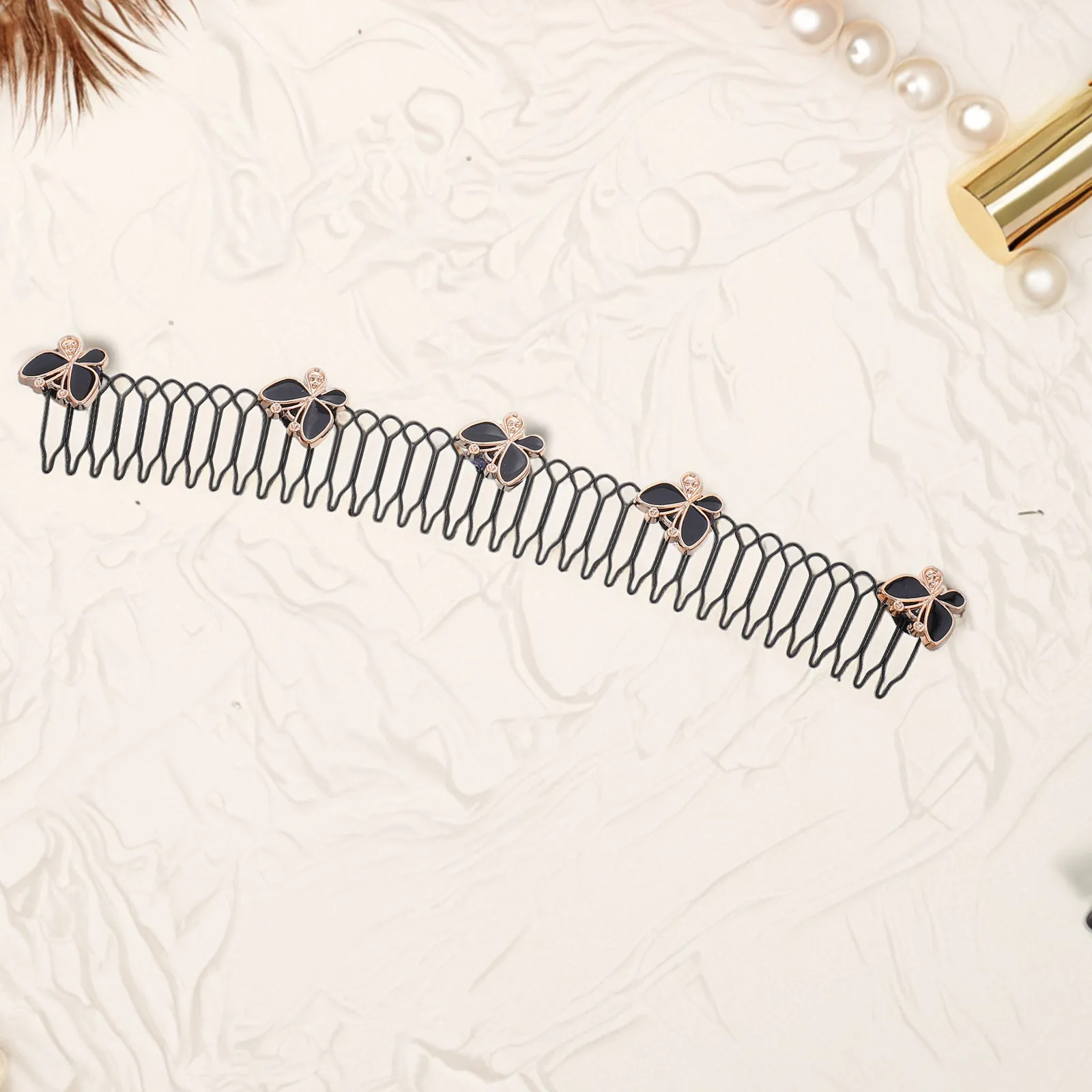 Pinza de Pelo Invisible con Perla de Mariposa, Material de Hierro, Sujeta las Cabellos Rebeldes sin Esfuerzo, Fijador en Forma de U para Mujer, Elegante