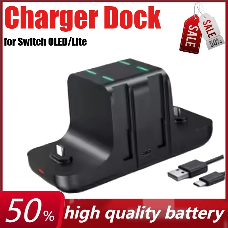 

6in1 Controller Charger Dock for Nintendo Switch Pro Controller Joy Con Fast Charging Dock Station for Switch OLED/Lite