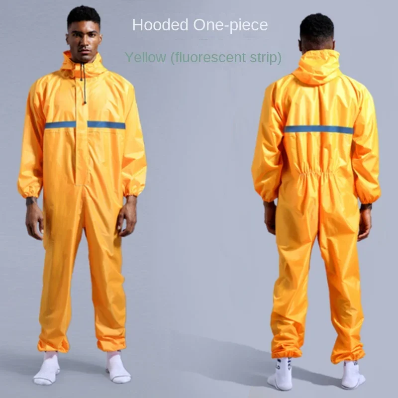Mono impermeable con capucha Unisex, traje de lluvia de fisión, pintura en aerosol, ropa de trabajo, trajes de seguridad