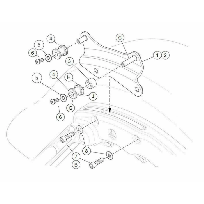 Black 4 Point Docking Hardware Kit For Road King Street Glide Road Glide FLHR FLHX FLHXS FLHXSE FLTRX FLTRXS 2014-2019