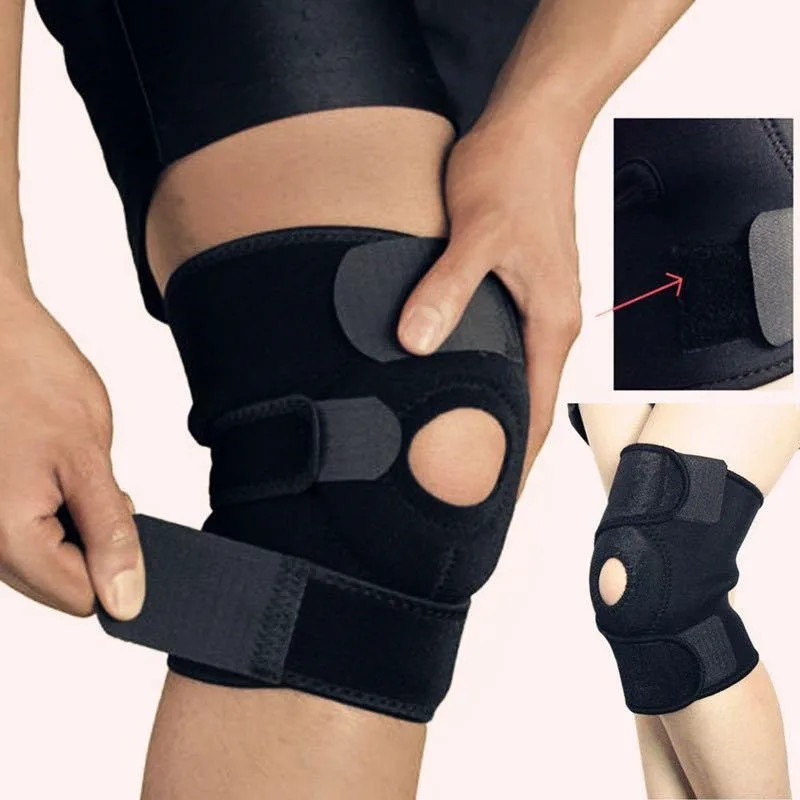 1PC Adjustable Elastic Knee Support Brace Kneepad Patella Knee Pads Hole Sports Kneepad Safety Guard Strap Tool for Running