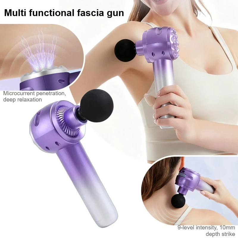 

Professional grade impact muscle fitness relaxation electric massager multifunctional hot compress micro current fascia gun