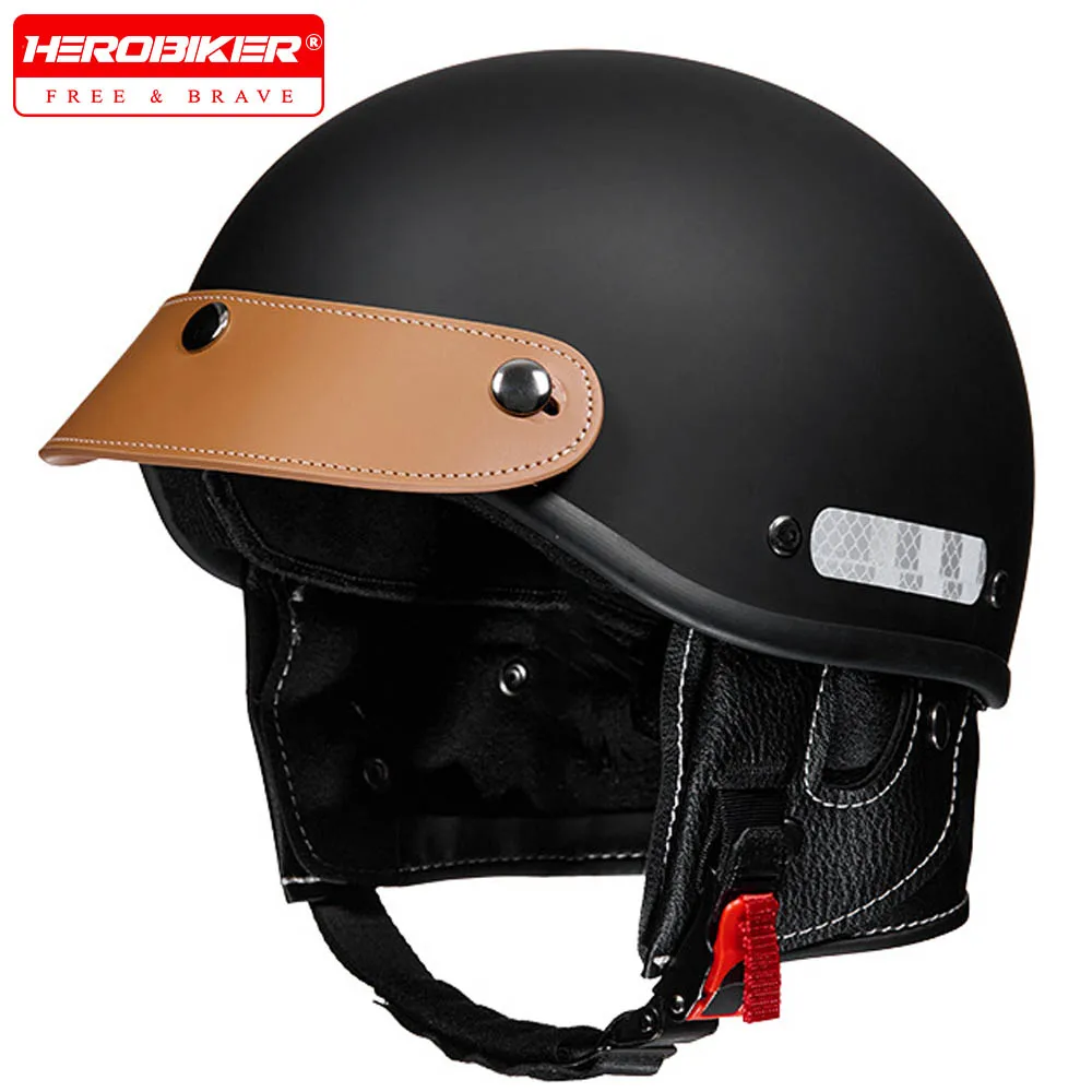 

New Hot Retro Helmet Motorcycle Helmets Personalized Electric Car Motocross Helmets Four Seasons Universal Riding Half Helmet