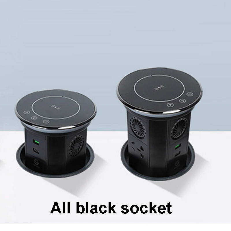 US Tower Socket Electric Lifting Type C USB Hidden Tabletop Motorized Pop Up Retractable Outlet Wireless Charging TUYA