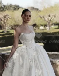 

Customzied strapless sleeveless lace satin elegant wedding dress vestidos de novia amanda novias amanda novias official