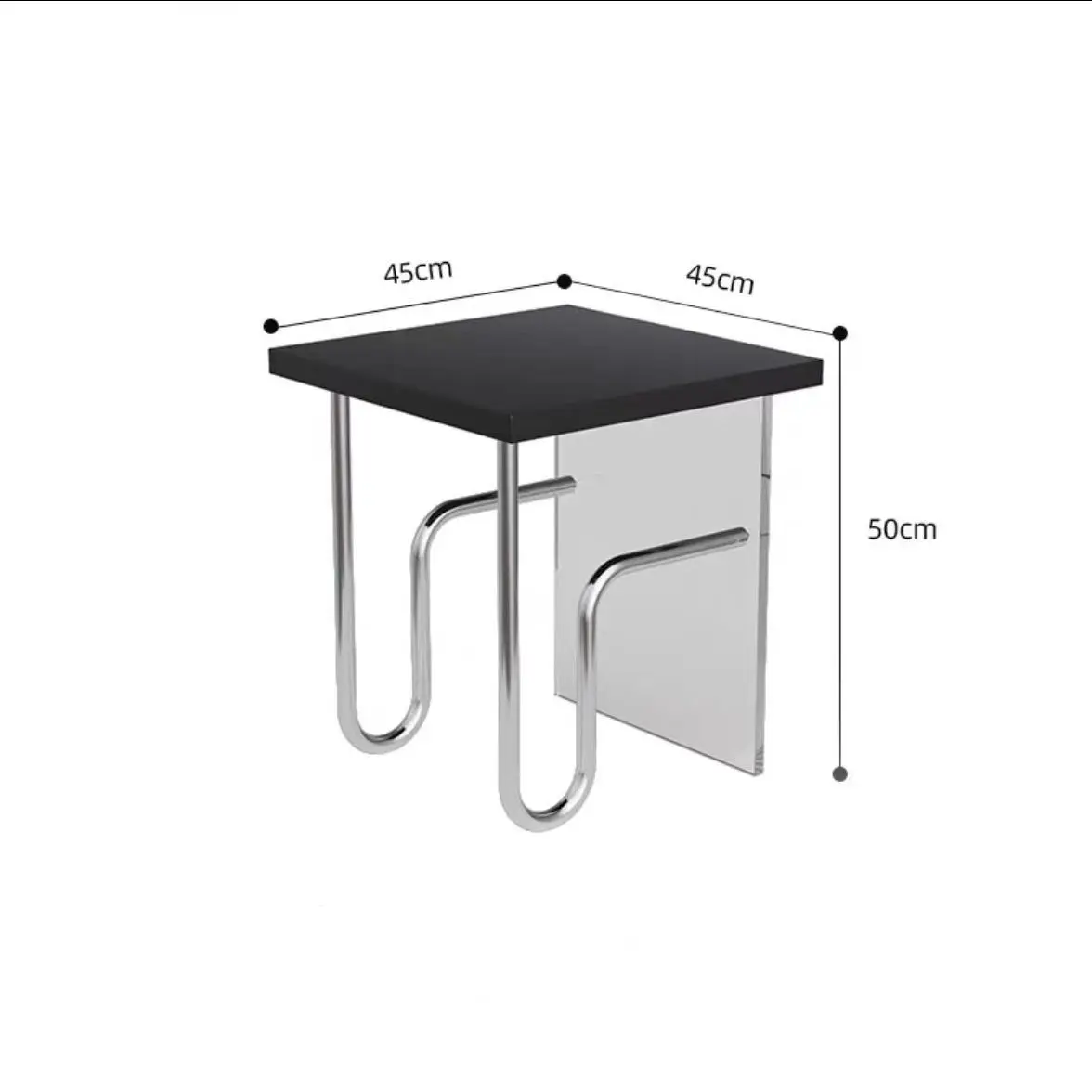 Medieval Side Table Acrylic Retro Small Coffee Table Stainless Steel Side Table Bedside Corner Cabinet Furniture Living Room