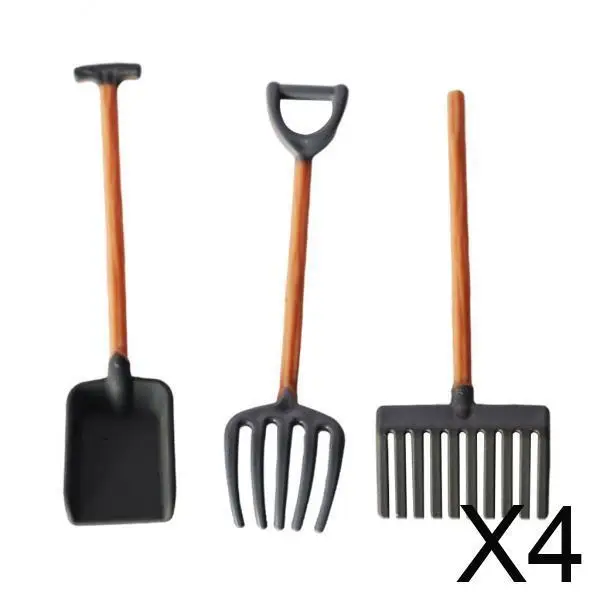 

Миниатюрные садовые инструменты для кукольного домика: набор для ролевых игр из смолы и пластика для декора дома в масштабе 1:12