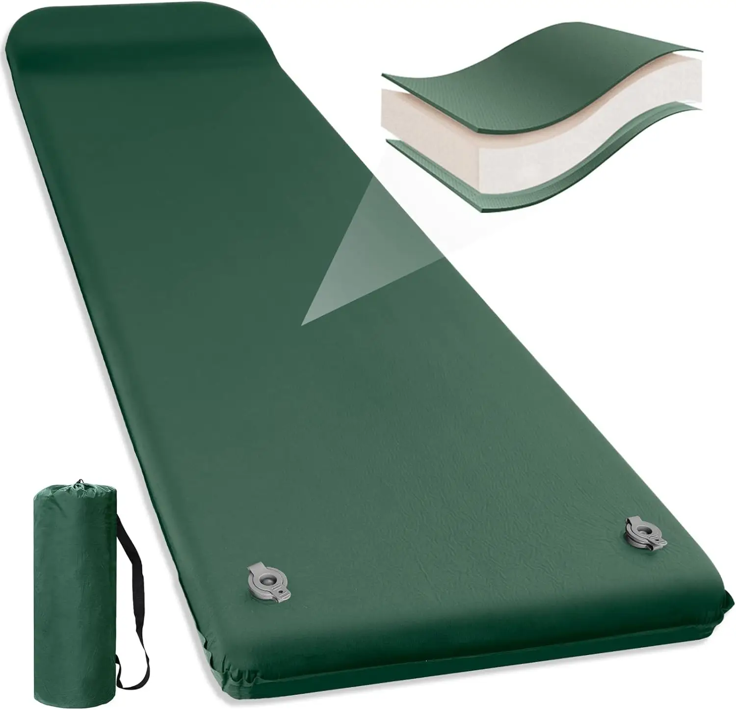 

Ultra-Thick Fast-Inflating Memory Foam Insulated Sleeping Pad TPU Home Travel Car Air Mattress Logo Picnic Tent Pillow