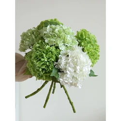 3PCS Green Hydrangea Artificial Flowers Like Real Hydrangea Flowers Decor Wedding Arrangement Flowers Decor Bridal Bouquet 3Pcs