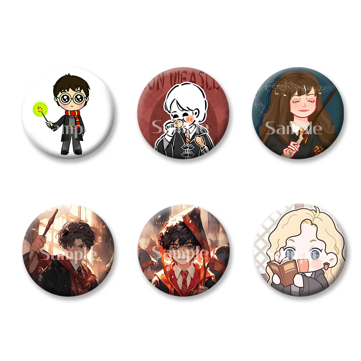 

Flash Badge Cards Harry Potter Anime Cartoon Souvenir Girl Keychains Convenient Makeup Mirror Fridge Magnet ACG Accessories