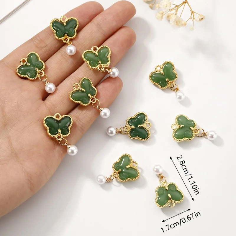 10pcs Colorful Enamel Butterfly Charms Alloy Imitation Pearl Pendants for DIY Jewelry Making Accessories ﻿ - view 5