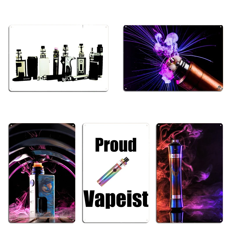 E Vape Zigarette Metallschild Club personalisierte Plaketten Wanddekoration Design Vape Blechschild Poster