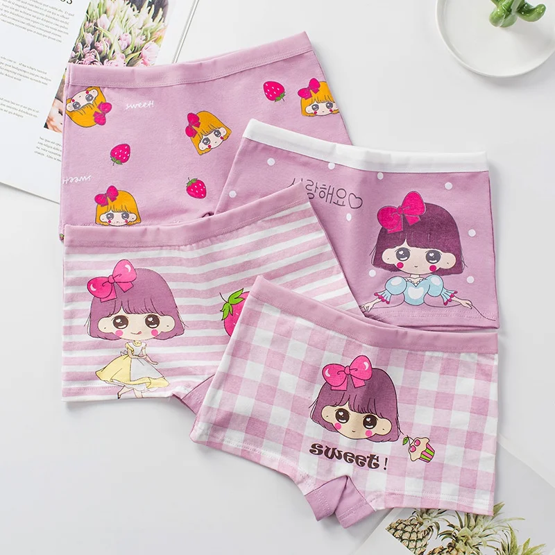 4 Stück weiche, antibakterielle Baumwoll-Slips für Kinder und Mädchen, Höschen mit Erdbeer-Print, atmungsaktive Unterwäsche für Kinder von 3–16 Jahren – Detail 11