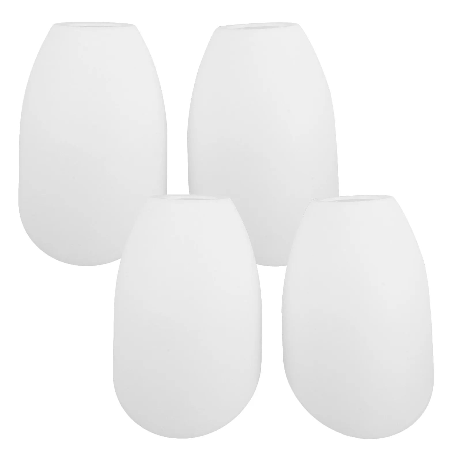 4Pcs White Horseshoe Lamp Shades Plastic Inclined Floor Lamp Shade Replacement 32Mm 35Mm Hole Decorative Lampshade for Bathroom