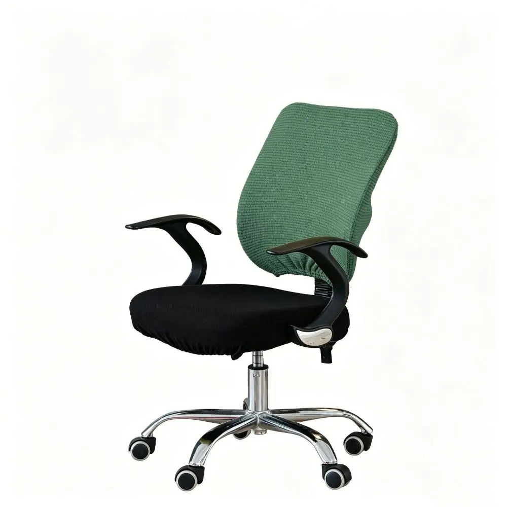 Elastic Fabric Office Chair Cover Waffle Texture Removable Backrest Slipcover Water Proof Solid Color Desk Chair Protector